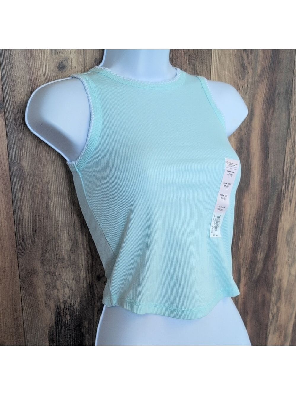 SO Light Blue Fitted Ribbed High Neck Tank Top Girls M(8)       805A